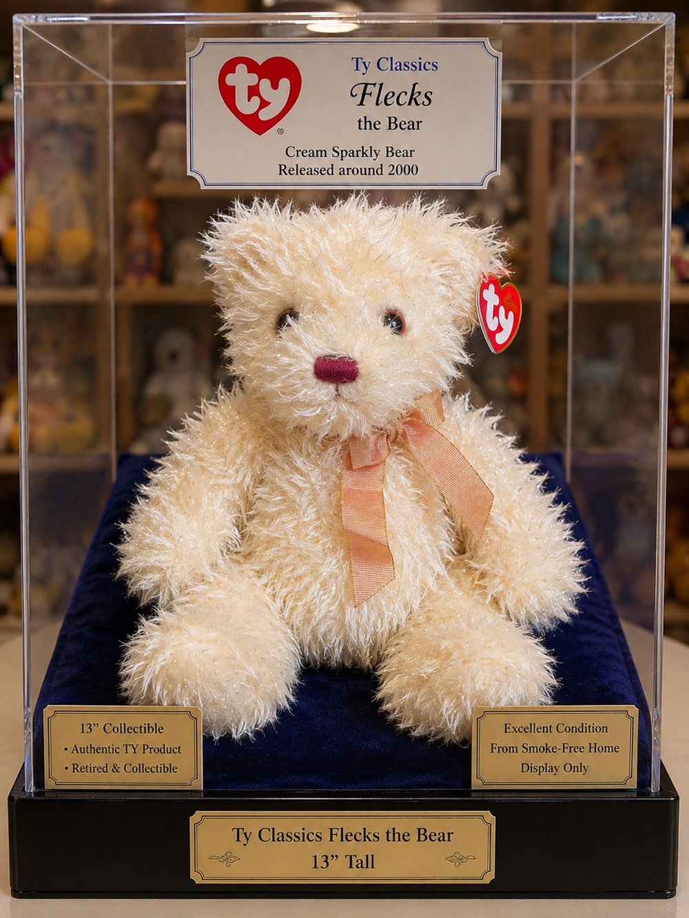 Ty Cream Sparkly Flecks the Bear Plush